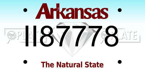 II87778 Arkansas License Plate