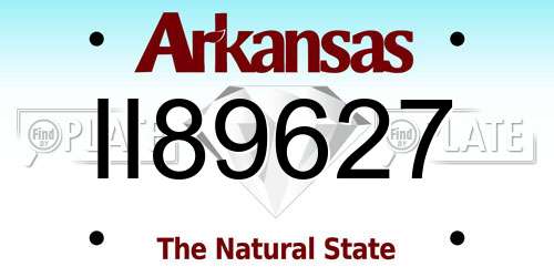 II89627 Arkansas License Plate