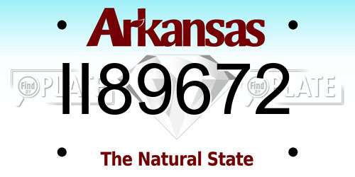 II89672 Arkansas License Plate