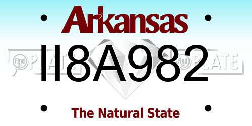 II8A982 Arkansas License Plate