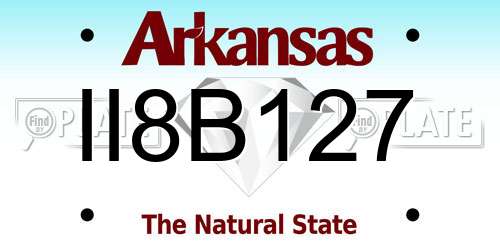 II8B127 Arkansas License Plate