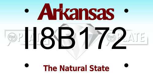 II8B172 Arkansas License Plate