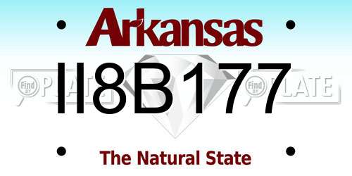 II8B177 Arkansas License Plate