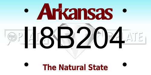 II8B204 Arkansas License Plate