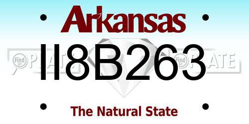 II8B263 Arkansas License Plate