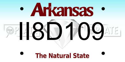II8D109 Arkansas License Plate