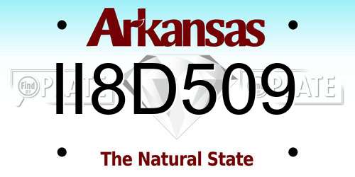 II8D509 Arkansas License Plate