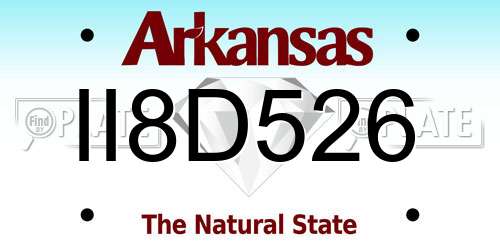 II8D526 Arkansas License Plate
