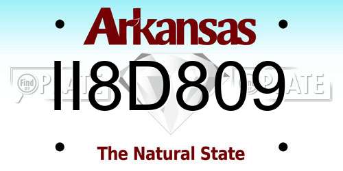 II8D809 Arkansas License Plate