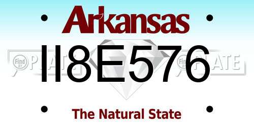 II8E576 Arkansas License Plate