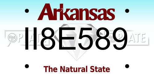 II8E589 Arkansas License Plate