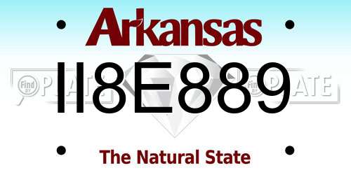 II8E889 Arkansas License Plate