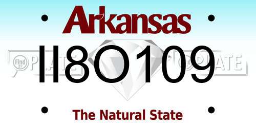 II8O109 Arkansas License Plate