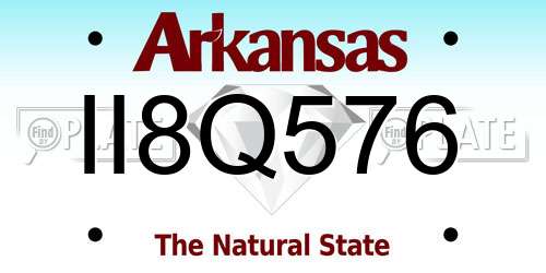 II8Q576 Arkansas License Plate