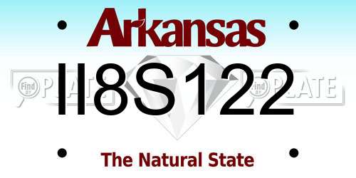 II8S122 Arkansas License Plate