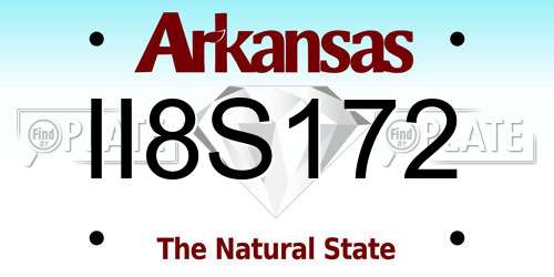 II8S172 Arkansas License Plate