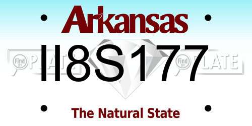 II8S177 Arkansas License Plate