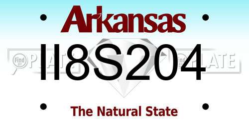II8S204 Arkansas License Plate