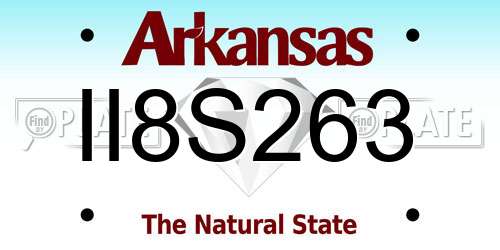 II8S263 Arkansas License Plate