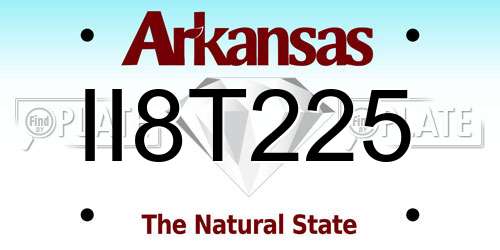 II8T225 Arkansas License Plate