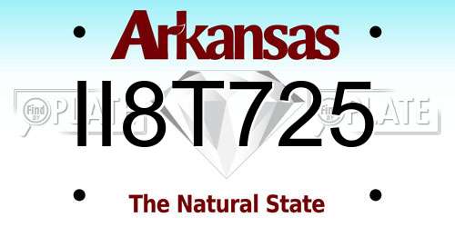 II8T725 Arkansas License Plate