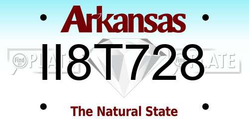 II8T728 Arkansas License Plate
