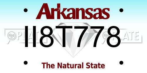 II8T778 Arkansas License Plate