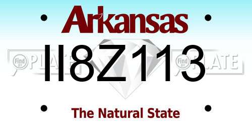 II8Z113 Arkansas License Plate