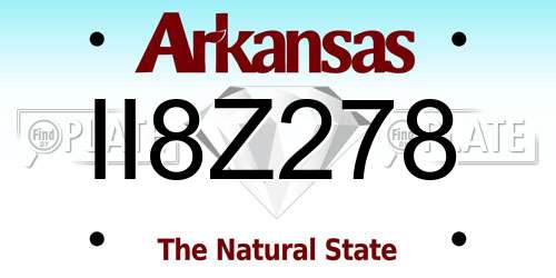 II8Z278 Arkansas License Plate