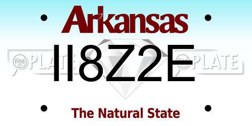 II8Z2E Arkansas License Plate