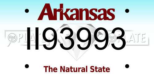 II93993 Arkansas License Plate