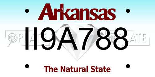 II9A788 Arkansas License Plate