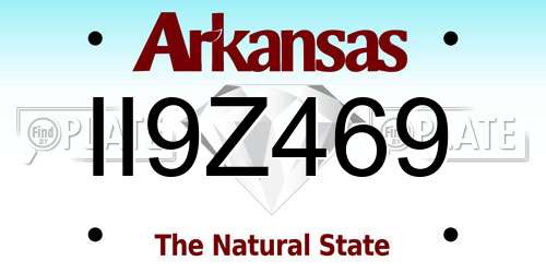 II9Z469 Arkansas License Plate
