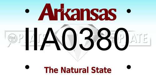 IIA0380 Arkansas License Plate