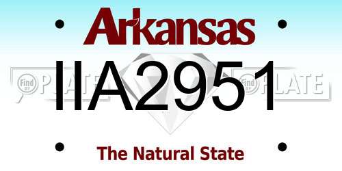 IIA2951 Arkansas License Plate