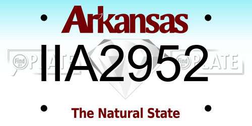IIA2952 Arkansas License Plate