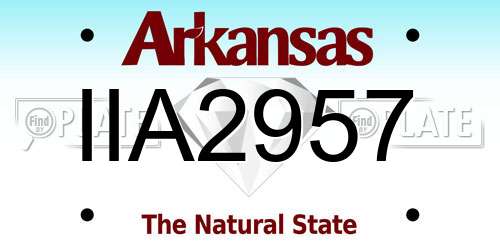 IIA2957 Arkansas License Plate