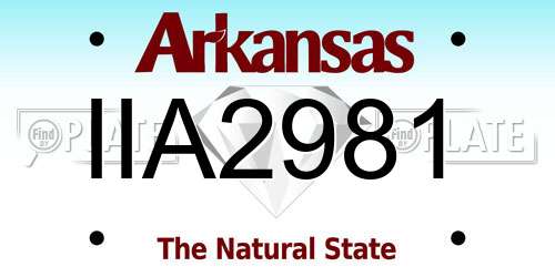 IIA2981 Arkansas License Plate