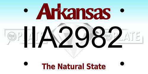 IIA2982 Arkansas License Plate