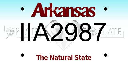 IIA2987 Arkansas License Plate