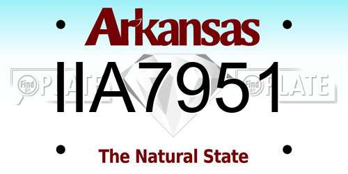IIA7951 Arkansas License Plate