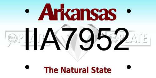 IIA7952 Arkansas License Plate