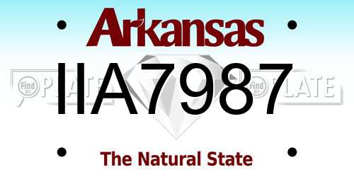 IIA7987 Arkansas License Plate