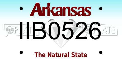 IIB0526 Arkansas License Plate