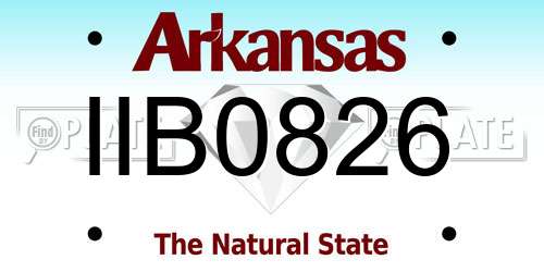 IIB0826 Arkansas License Plate