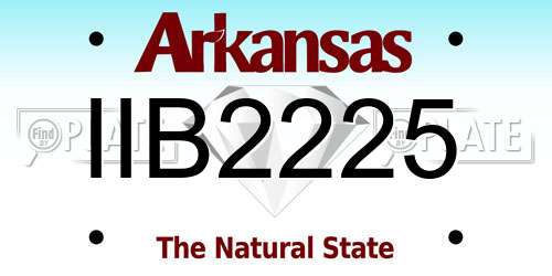 IIB2225 Arkansas License Plate