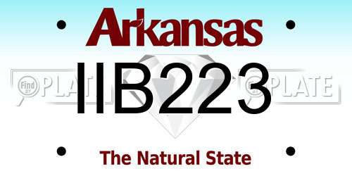 IIB223 Arkansas License Plate