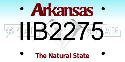 IIB2275 Arkansas License Plate