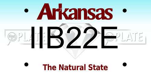 IIB22E Arkansas License Plate