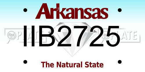 IIB2725 Arkansas License Plate